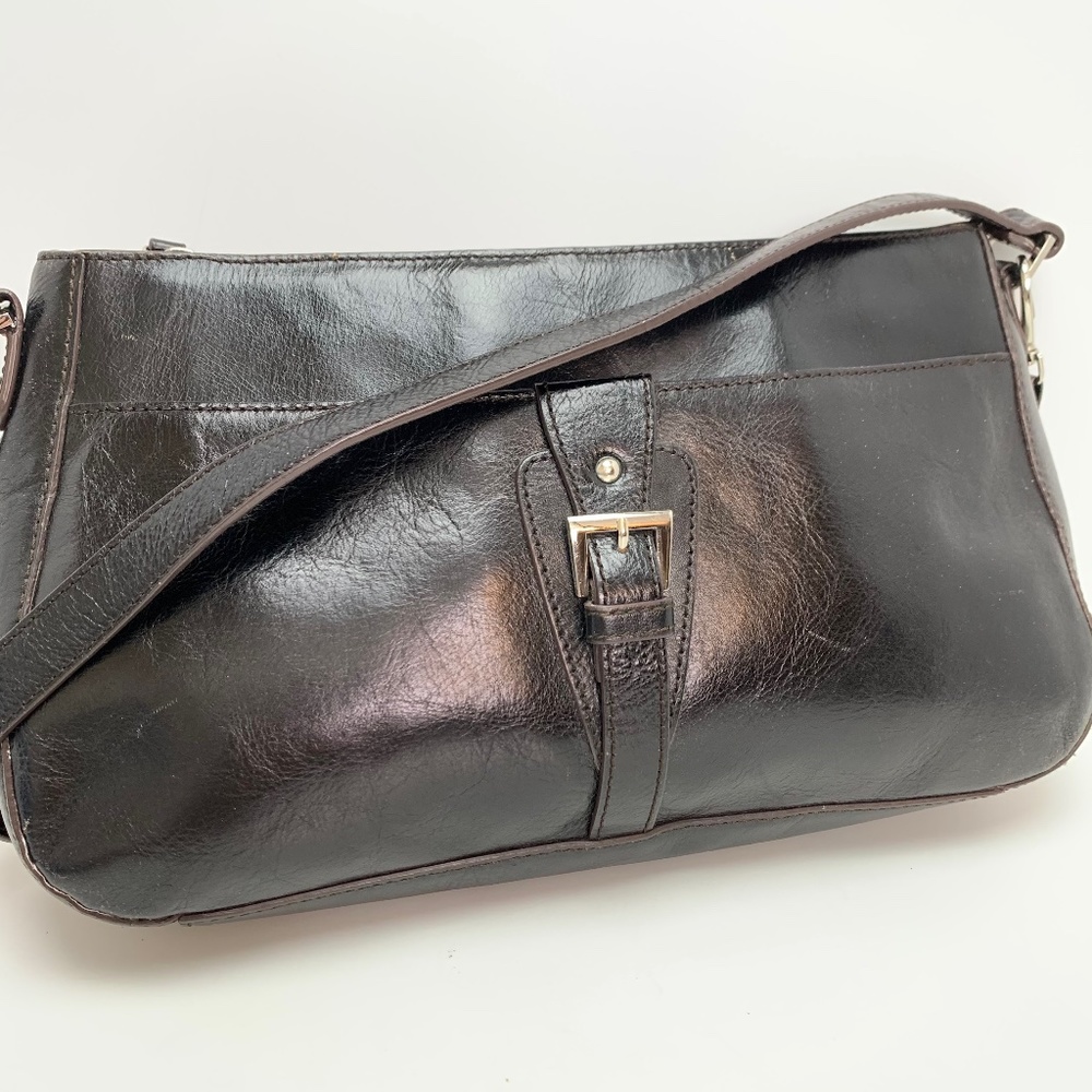 ETIENNE AIGNER Black Genuine Leather Purse Handbag